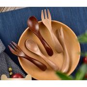 スプーン，フォークスプーン木製食器クリエイティブホーム朝食スプーンアフタヌーンティー 2点セット