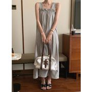 上品見えが狙える 韓国ファッション ベストドレス スリム 気質 ワイドストラップ ジャンパースカート