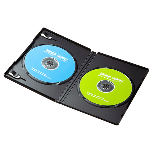 サンワサプライ DVDトールケース(2枚収納・10枚セット・ブラック) DVD-TN2-1