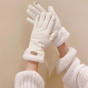 手袋　秋　冬　レディース　韓国ファッション　五本指　防寒　厚手