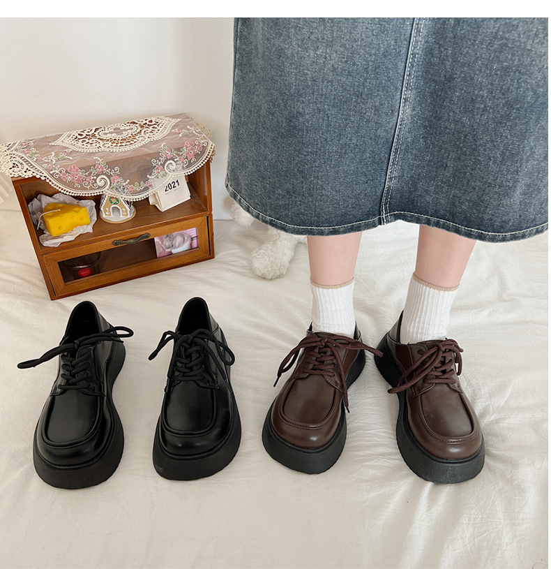 ローファー　革靴　厚底靴　秋冬　シューズ　レディース　韓国ファッション