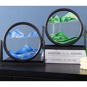 流砂絵 3D フロー リビングルーム オフィスのデスクトップ  砂時計 ガラス 個性 装飾 ガラス絵の装飾