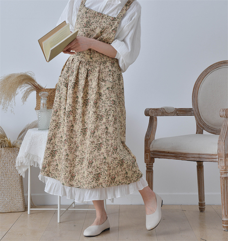 エプロン 韓国風 花柄デザイン業務用 ガーデニング キッチン | 卸売