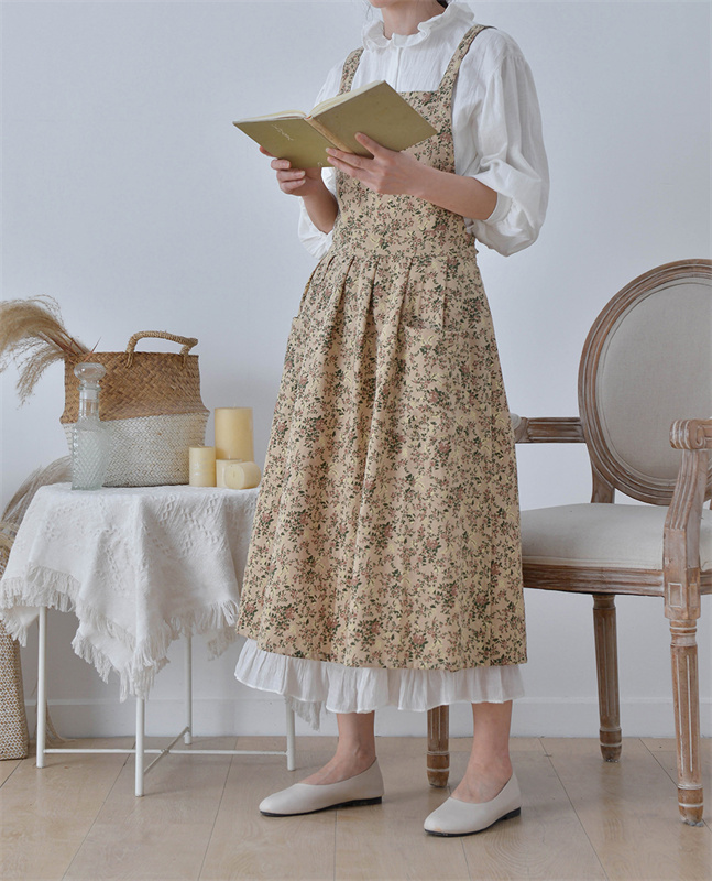 エプロン 韓国風 花柄デザイン業務用 ガーデニング キッチン | 卸売