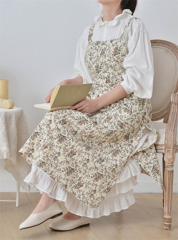 エプロン 韓国風 花柄デザイン業務用 ガーデニング キッチン | 卸売