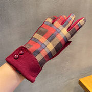 手袋　韓国ファッション　秋冬　チェック柄　レディース　ビンテージ　デザイン