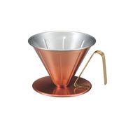 銅のコーヒードリッパー リブ　大 【キッチングッズ】