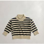 復古風子供セーターボーダー  キッズ 韓国ファッション 子供服 子供服 トップス ニット