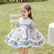 夏 韓国子供服ワンピース ロリータ 女の子 可愛い 花柄 ドレス 子供服 キッズワンピース ゴスロリ お姫様