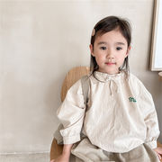 韓国子供服  女の子 長袖  カジュアル  ゆったり  ラウンドネック  フード付き  パーカー  無地  2色