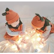 2022新作 ハロウィン  韓国子供服  カボチャ ベビー服  かわいい  ロンパース  帽子    66-90CM