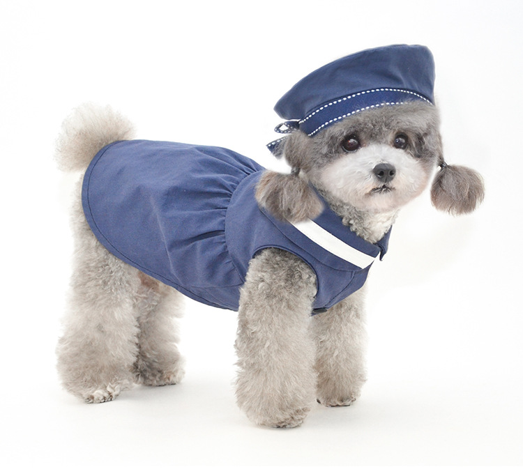 mineka&Pet ペット服　犬服　ねこ服 犬の服　デニムシャツ　帽子付き　1.5kg～8kg