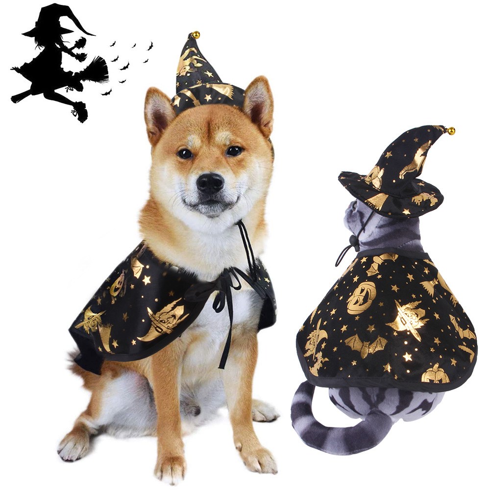 激安 ペット服 犬用猫用 仮装帽子 大中小型犬/猫 ハロウィン Halloween カボチャ ナンキン 帽子+マント
