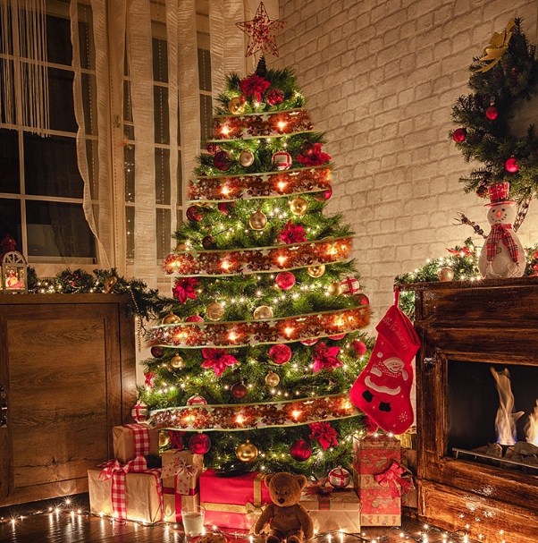 人気 クリスマスツリー 発光 撮影道具  北欧風 クリスマスツリーの木 オーナメント リボン3色