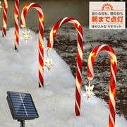 ソーラー イルミネーション クリスマス ステッキ 8本セット 埋め込み ガーデンライト 屋外 防水 led