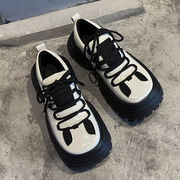 【秋冬新品】韓国ファッションレディース カジュアルシューズ 厚底 革靴  学生 スニーカー  ケーキ靴