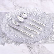 おすすめ商品 贅沢 4点セット ステンレス鋼 デザート 真珠 食器 ナイフフォークスプーン スモールスプーン