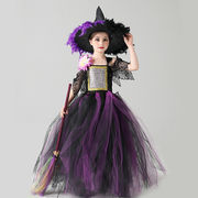 ハロウィーン　魔女　子供　演出服　仮装　可愛い　ロールプレイ　パーティー　3点セット