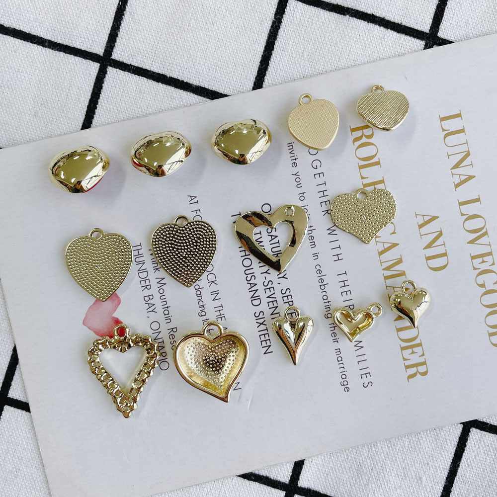 材料 ハンドメイド 手芸 アクセサリーパーツ ハート チャーム 金属 