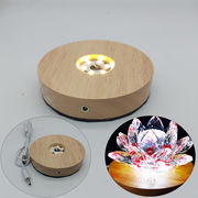 USB接続 ディスプレイ用 木製 LEDライト（電球3色）台座 ハーバリウム 照明 アクスタ 小さめ ハンドメイド