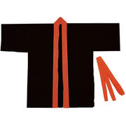 ARTEC カラー不織布ハッピ 子供用 J 黒(赤襟) ATC1551