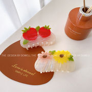 バンスクリップ　ヘアアクセサリー　ヘアクリップ　ヘア飾り　韓国ファッション　イチゴ　花