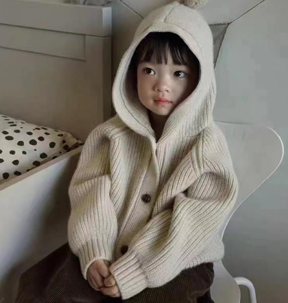 秋冬 韓国風子供服  キッズ  セーター ニット コート    カーディガン 厚手 女の子 4色