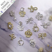 王冠 リボン 花 エンブレム ネイル用品 ネイルストーン デコパーツ DIY素材 韓国風