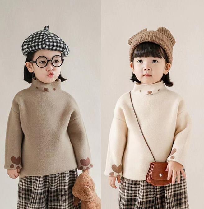 韓国風子供服  秋冬 子供服  長袖　トップス  かわいい 女の子 ニット セーター キッズ服  ベビー服 2色