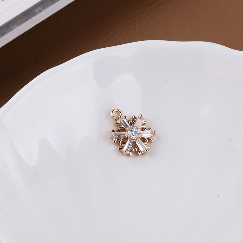 スノー 雪 冬 ゴールド アクセサリーパーツ 金属チャーム 雪 結晶 ミニ