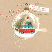 グリーティングカード クリスマス「プレゼントバス・飾」 メッセージカード