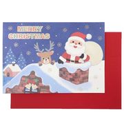 【グリーティングカード】CHRISTMAS クリスマスカード 立体 ポップアップカード サンタクロース 煙突