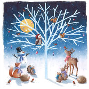 グリーティングカード クリスマス「動物達のツリー」 メッセージカード