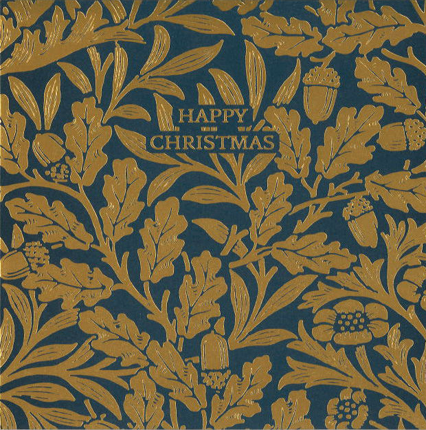 グリーティングカード クリスマス ウィリアム・モリス「ドングリ」 メッセージカード