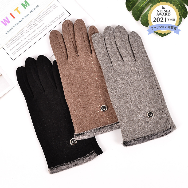 北欧風 メンズ手袋   厚手 防寒 シンプル  韓国風 スマホ対応手袋
