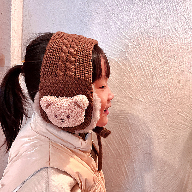 2022冬新作 ins 韓国風 キッズ用 防寒 耳のカバー 子供用耳あて 暖かい 小さなクマ  耳のバッグ