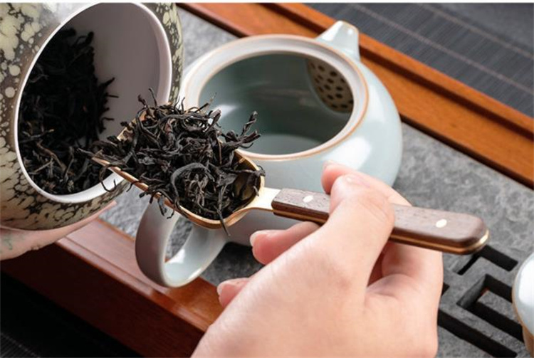 茶さじ 黒檀木 家庭用 功夫茶 お茶を入れる道具 琵琶の形 カンフー茶器 実木 ティースプーン