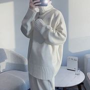 香港スタイルのセーターメンズルーズフローカジュアルオールマッチハイネックセーター冬の学生プルオーバー