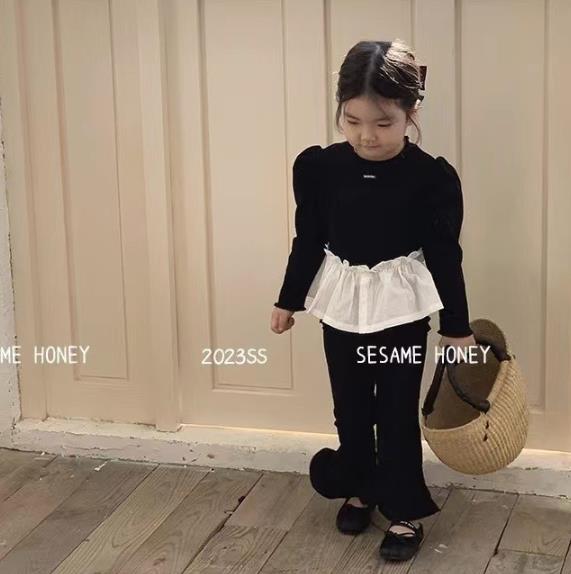 韓国風子供服  子供服  長袖  ベビー服 上着+ズボン トップス 2点セットキッズ服4色