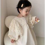 春夏 韓国風子供服 子供服 誕生日　レーススカート キッズ 　女の子 かわいい ワンピース 2色
