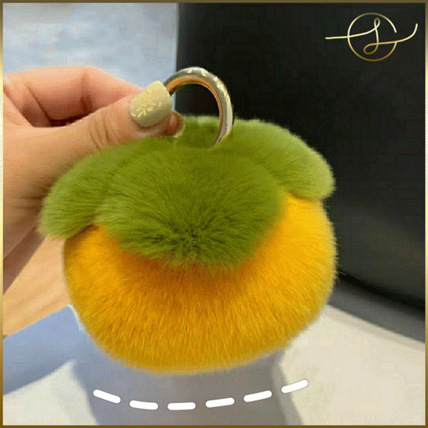 【4色】もふもふ雲キーホルダー リングカラビナ ファーボール バッグチャーム ストラップ