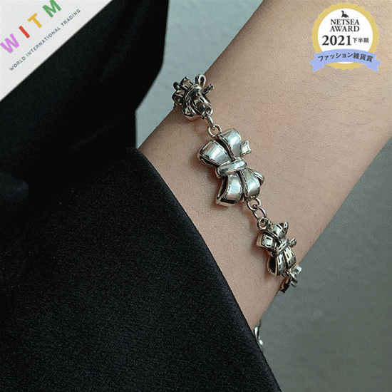 レトロ くま 蝶結び  ブレスレット 腕飾り アクセサリー 韓国 レトロ 上品 シンプル 軽量