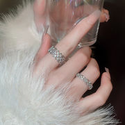 指輪　リング　アクセサリー　韓国ファッション　デザイン　ジルコニア　ワイド
