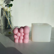 石鹸ローソク アロマキャンドル バスボール素材 レジン枠シリコンモールド 不規則幾何学型 泡バブル 蝋燭