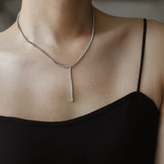 ステンレスネックレス　アクセサリー　ジルコニア　アレルギー対応