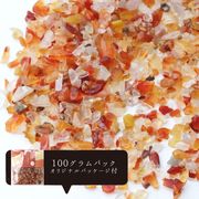 さざれ　カーネリアン　小粒　オリジナルパッケージ付　約100gパック　成功　勝利　勇気　浄化　天然石