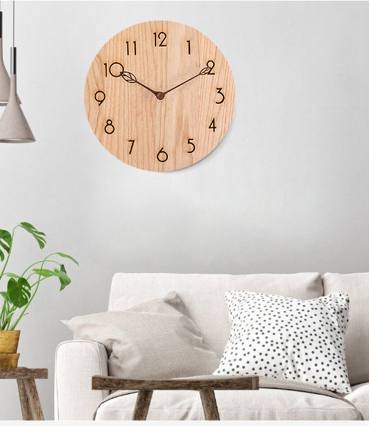 木製 シンプル 見やすい数字 壁掛け 時計 モダン インテリア雑貨