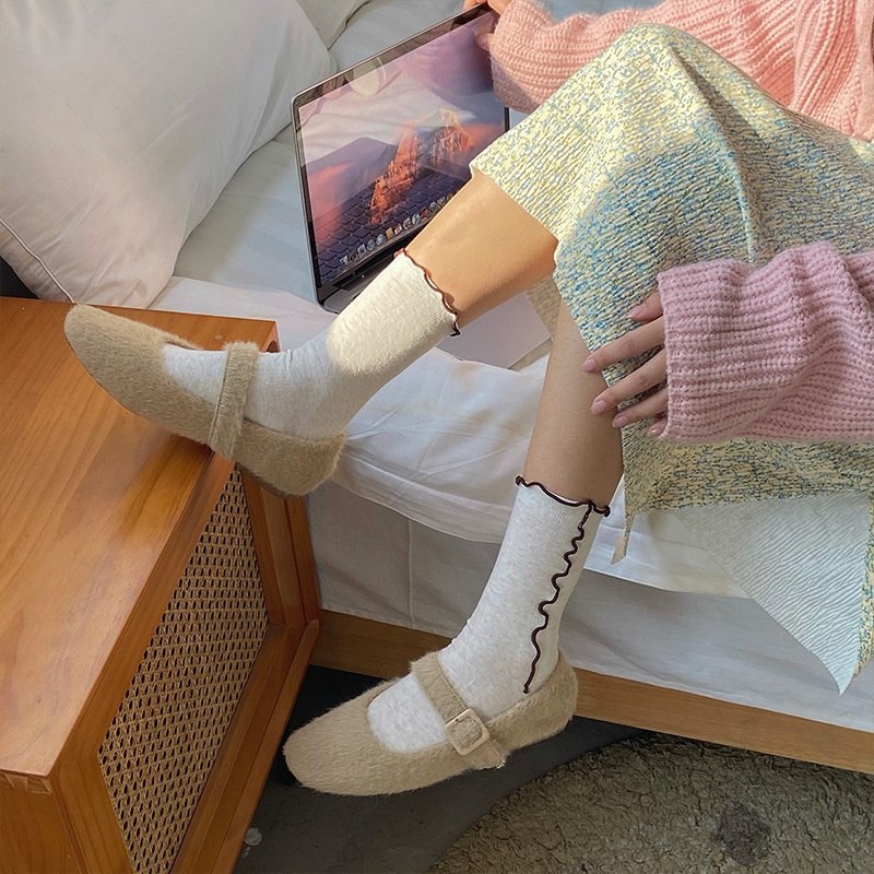 【NEW即納商品】韓国風レディースソックス  可愛い　きれいめ　ソックス　靴下 5色