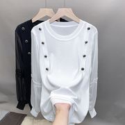 【大きいサイズL-5XL】【春夏新作】ファッションセーター♪ホワイト/ブラック2色展開◆