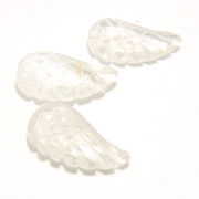 天然石 アクセサリーパーツ 天使の羽 クォーツ水晶 3個セット 約12x5x5mm